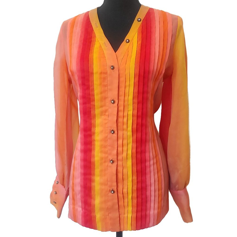 Vintage 1970s Sunset Blouse
